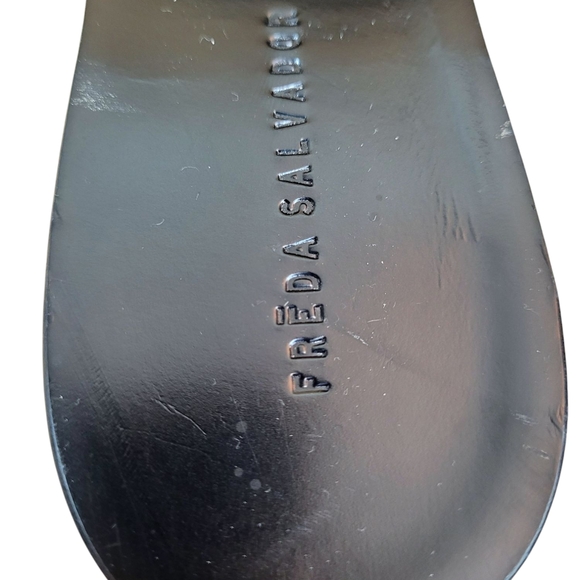 FREDA SALVADOR Jessa Python Snakeskin Embossed Leather Slide Sandals Size 10 - Picture 8 of 13